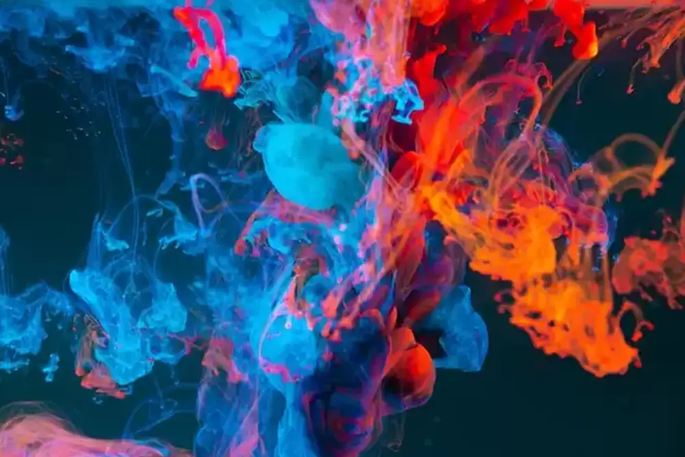 abstract image depicting swirling pigments similar to a powder coating