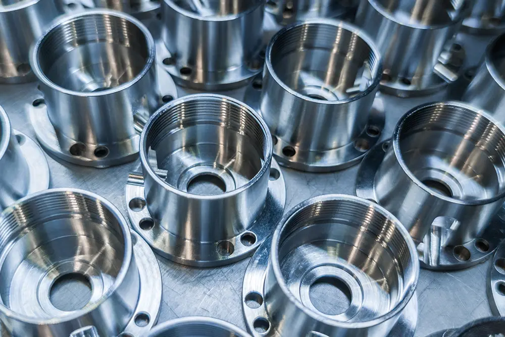 aerospace parts with polished metal finishing