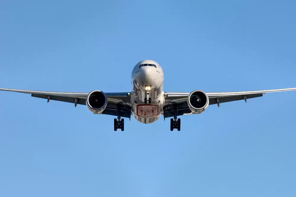 A commercial plane in flight